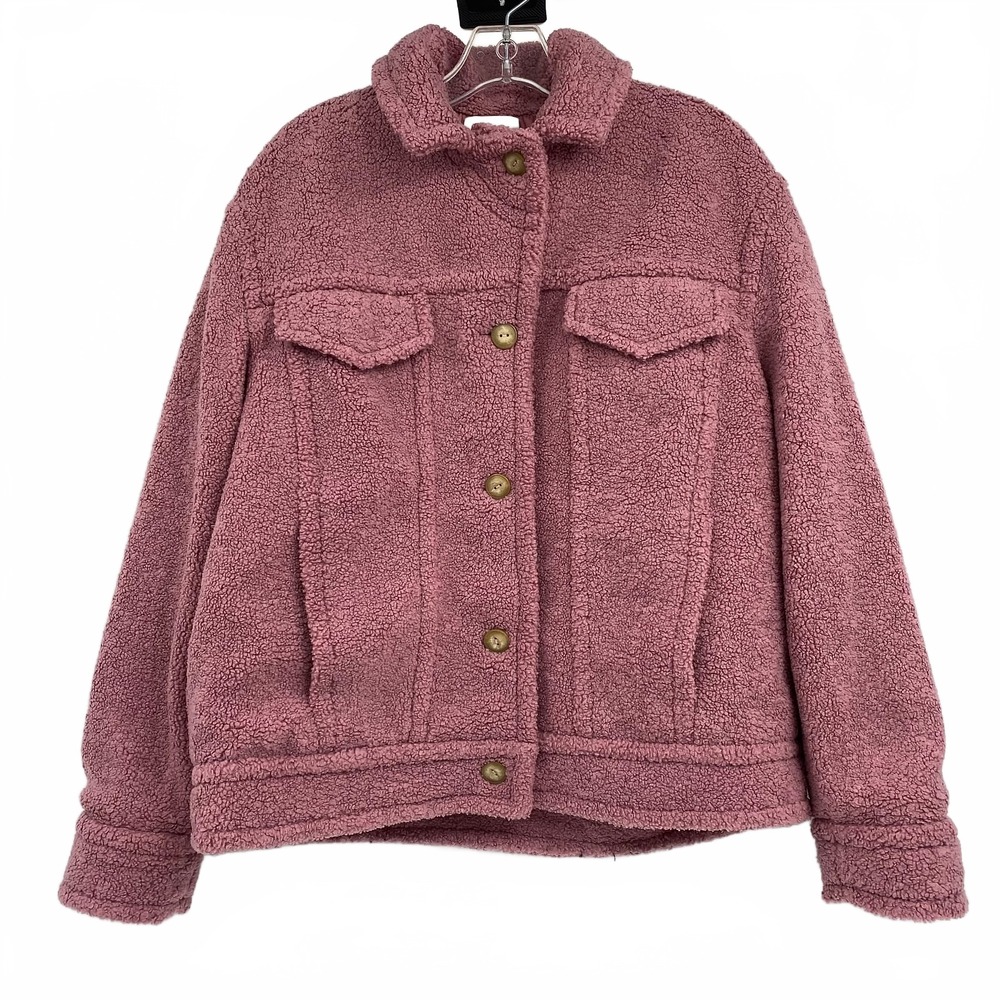 Vince Pink Sherpa Teddy Jacket | Women’s XL Regular